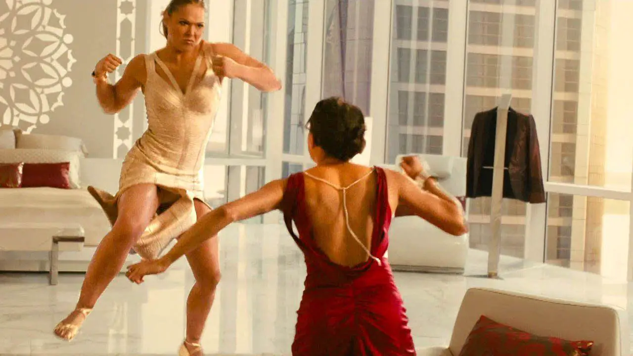 Ronda Rousey in a fight scene from Furious 7. Universal Pictures
