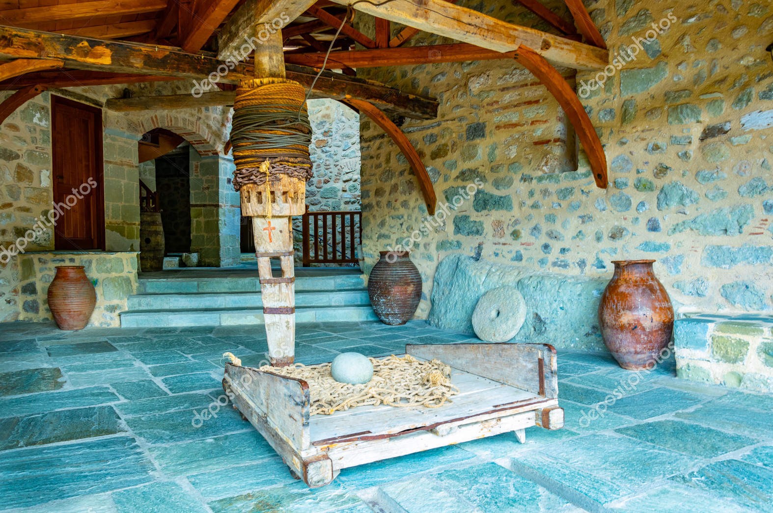 Interior of the holy trinity monastery of Meteora, Greece