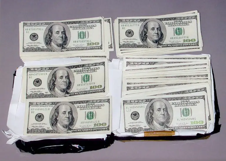 Cash Left by Russians for Robert HanssenPackage recovered at the Lewis drop site in Arlington, Virginia containing $50,000 cash left by Russians for FBI spy Robert Hanssen.